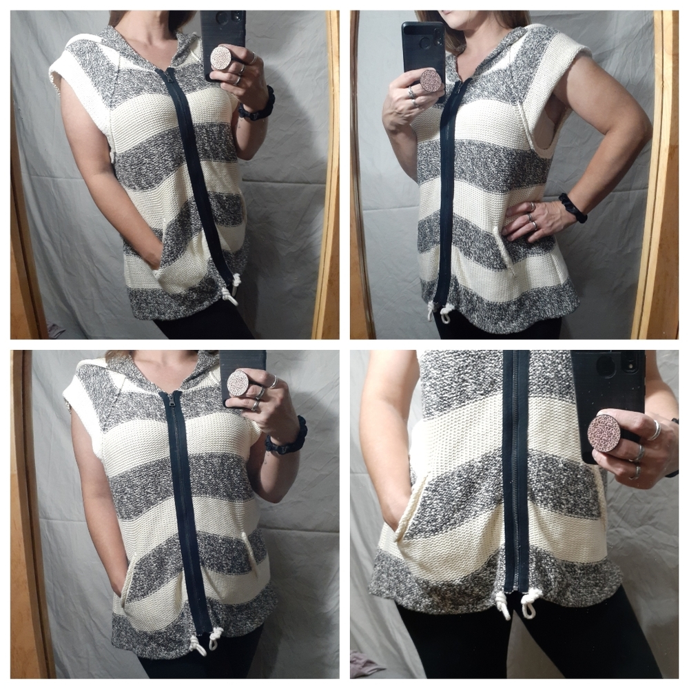 NWOT Free People Regatta Cap Sleeve Hoodie - Picture 4 of 8